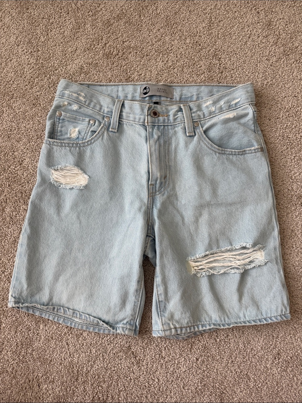 Levi’s Silvertab Baggy Denim Distressed Bermuda Jorts Shorts